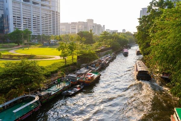 Bangkok water taxis on canals