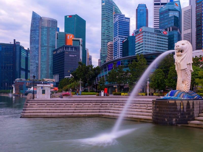 Merlion near Central Business District in Singapore