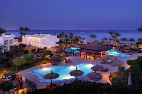 Renaissance Sharm El Sheikh Golden View Beach Resort after dark