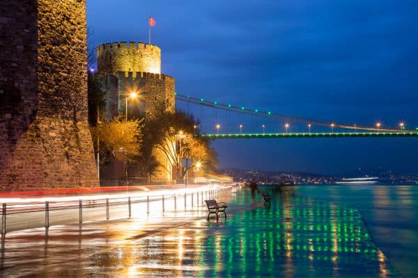 Rumeli Fortress after dark