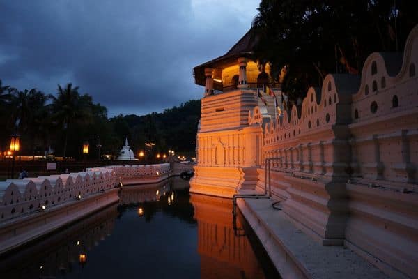 Sacred Tooth Relic Temple Shrine after dark