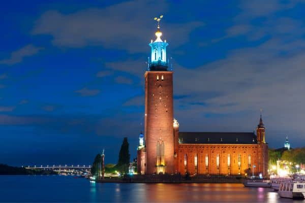 Stockholm City Hall at night