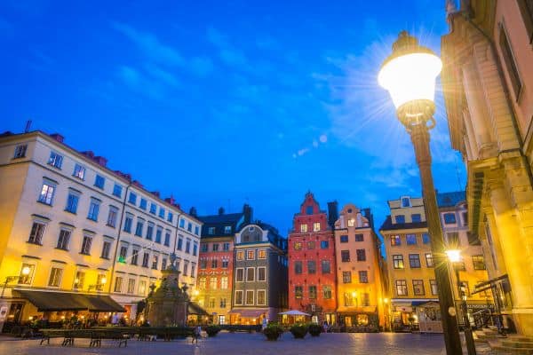 Stortorget Square at dusk