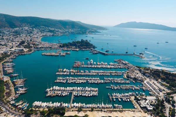 Bodrum Harbor Aerial Views